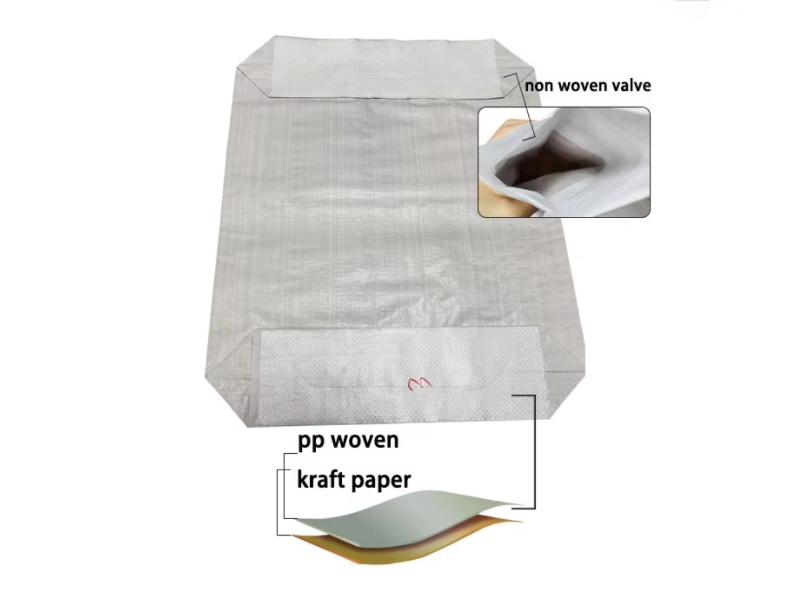 kraft and pp woven composite block bottom sack